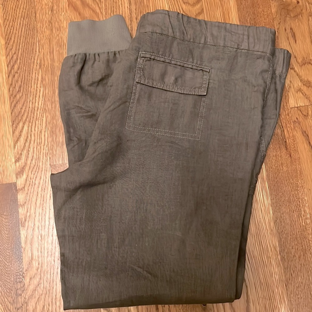 Joie olive 100% linen joggers drawstring waist size small spring/summer 🌸